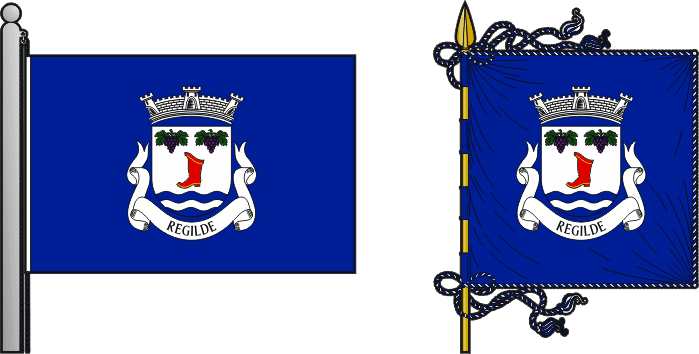 Bandeira e estandarte da freguesia de Regilde - Regilde civil parish, flag and banner