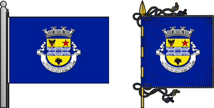 Bandeira e estandarte da União das freguesias de Vila Cova da Lixa e Borba de Godim - Vila Cova da Lixa and Borba de Godim civil parishes union flag and banner