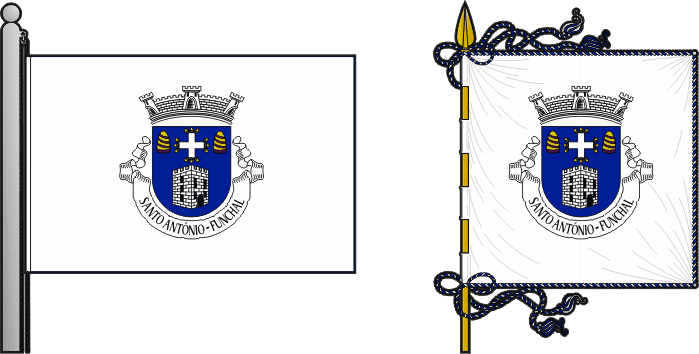 Bandeira e estandarte da freguesia de Santo António - Santo António civil parish, flag and banner