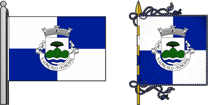 Bandeira e estandarte da freguesia de São Gonçalo - São Gonçalo civil parish, flag and banner Bandeira e estandarte da freguesia de São Gonçalo - São Gonçalo civil parish, flag and banner