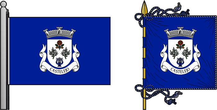 Bandeira e estandarte da freguesia de Castelejo - Castelejo civil parish, flag and banner