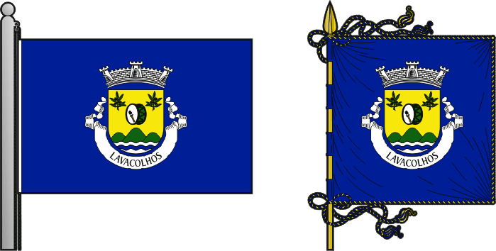 Bandeira e estandarte da freguesia de Lavacolhos - Lavacolhos civil parish, flag and banner