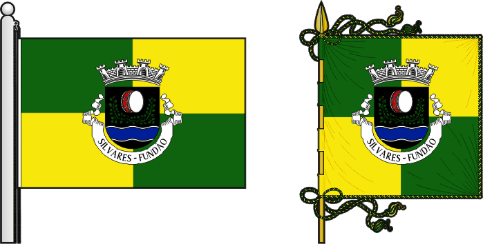 Bandeira e estandarte da freguesia de Silvares - Silvares civil parish, flag and banner