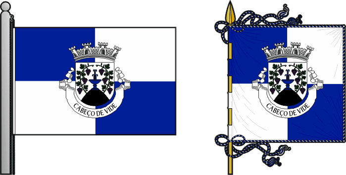 Bandeira e estandarte da freguesia de Cabeço de Vide - Cabeço de Vide civil parish, flag and banner Bandeira e estandarte da freguesia de Cabeço de Vide - Cabeço de Vide civil parish, flag and banner