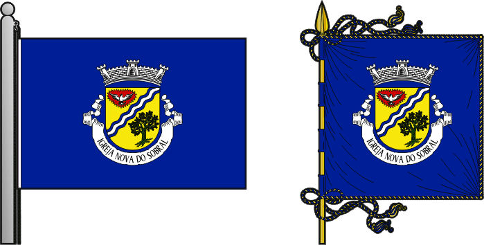 Bandeira e estandarte da freguesia de Igreja Nova do Sobral - Igreja Nova do Sobral civil parish, flag and banner