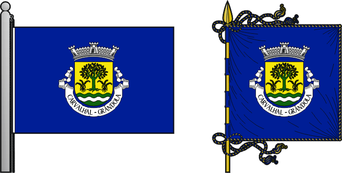 Bandeira e estandarte da freguesia de Carvalhal - Carvalhal civil parish, flag and banner