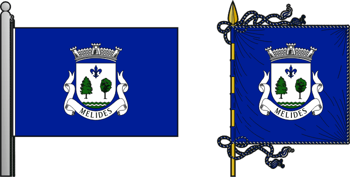 Bandeira e estandarte da freguesia de Melides - Melides civil parish, flag and banner