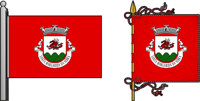 Bandeira e estandarte da antiga freguesia de Santa Margarida da Serra - Santa Margarida da Serra former civil parish, flag and banner