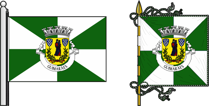 Bandeira e estandarte do Município de Guimarães - Guimarães municipal flag and banner Bandeira e estandarte do Município de Guimarães - Guimarães municipal flag and banner