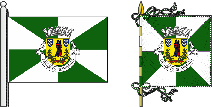 Bandeira e estandarte do Município de Guimarães - Guimarães municipal flag and banner Bandeira e estandarte do Município de Guimarães - Guimarães municipal flag and banner