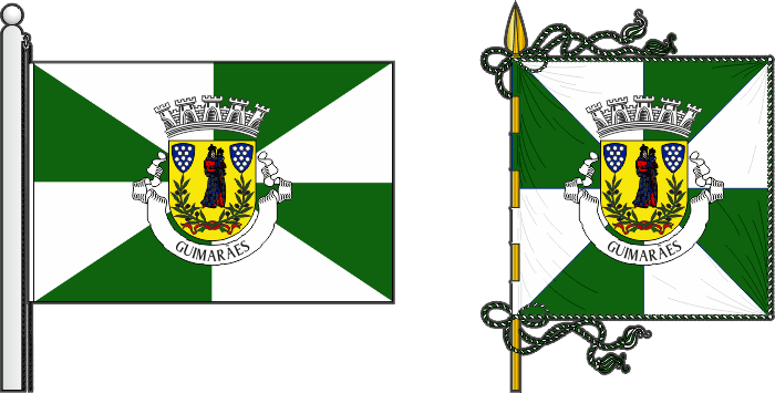 Bandeira e estandarte do Município de Guimarães - Guimarães municipal flag and banner Bandeira e estandarte do Município de Guimarães - Guimarães municipal flag and banner