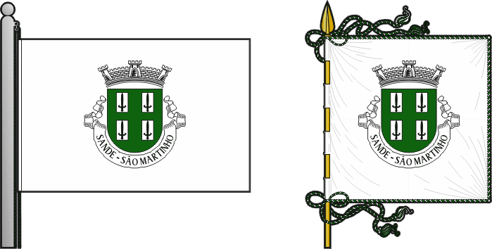 Bandeira e estandarte da freguesia de Sande (São Martinho) - Sande (São Martinho) civil parish, flag and banner