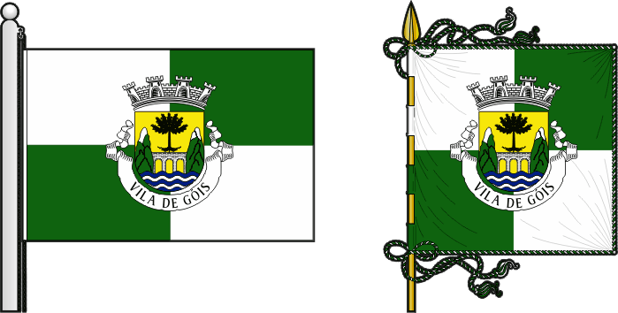 Bandeira e estandarte do município de Góis - Góis Municipality flag and banner Bandeira e estandarte do município de Góis - Góis Municipality flag and banner