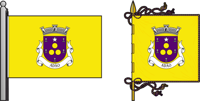 Bandeira e estandarte da Freguesia de Adão - Adão civil parish, flag and banner