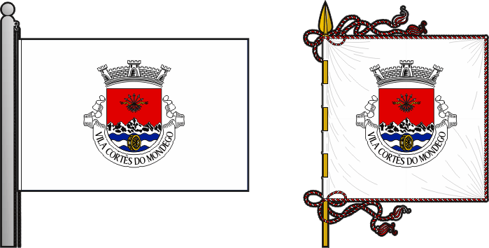 Bandeira e estandarte da freguesia de Vila Cortês do Mondego - Vila Cortês do Mondego civil parish, flag and banner