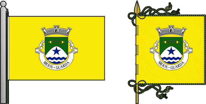 Bandeira e estandarte da freguesia de Meios - Meios civil parish, flag and banner