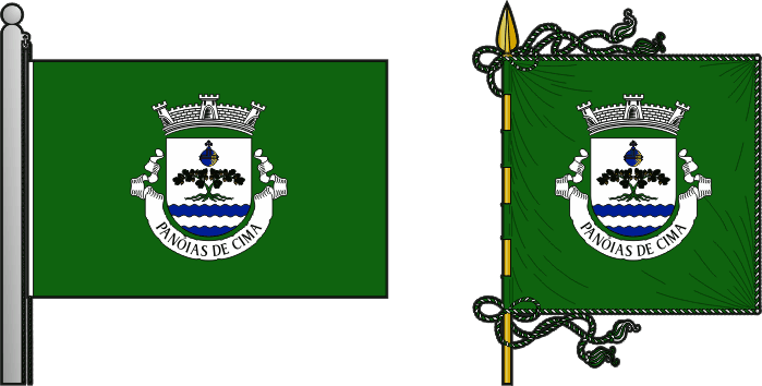 Bandeira e estandarte da freguesia de Panóias de Cima - Panóias de Cima civil parish, flag and banner