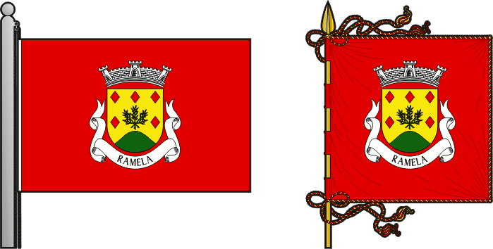 Bandeira e estandarte da freguesia de Ramela - Ramela civil parish, flag and banner
