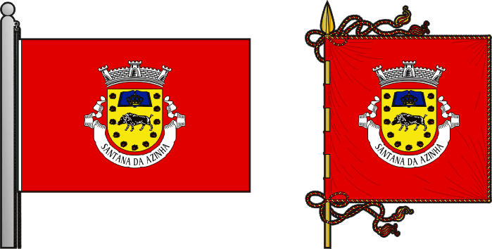 Bandeira e estandarte da freguesia de Santana da Azinha - Santana da Azinha civil parish, flag and banner