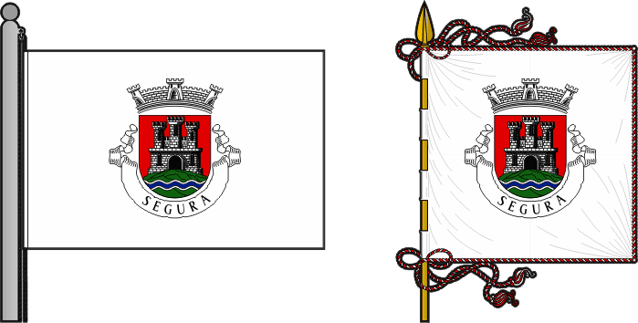 Bandeira e estandarte da antiga freguesia de Segura - Segura former civil parish, flag and banner