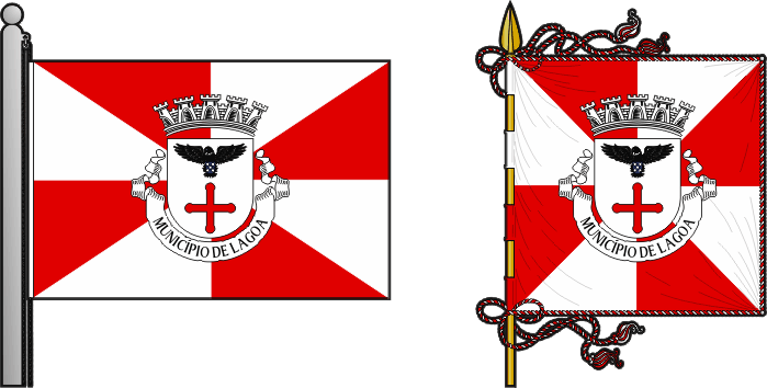 Bandeira e estandarte do Município de Lagoa - Lagoa municipal flag and banner Bandeira e estandarte do Município de Lagoa - Lagoa municipal flag and banner