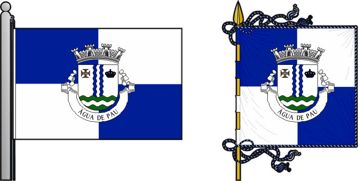 Bandeira e estandarte da freguesia de Água de Pau - Água de Pau civil parish, flag and banner