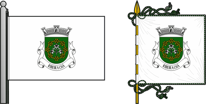 Bandeira e estandarte da freguesia de Ribeira Chã - Ribeira Chã civil parish, flag and banner