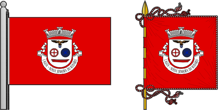 Bandeira e estandarte da freguesia de Lagoa (Nossa Senhora do Rosário) - Lagoa (Nossa Senhora do Rosário) civil parish, flag and banner