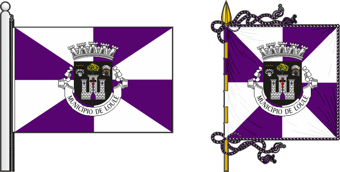 Bandeira e estandarte do Município de Loulé - Loulé municipal flag and banner Bandeira e estandarte do Município de Loulé - Loulé municipal flag and banner