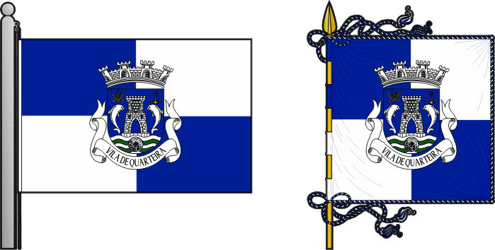 Bandeira e estandarte da freguesia de Quarteira - Quarteira civil parish, flag and banner Bandeira e estandarte da freguesia de Quarteira - Quarteira civil parish, flag and banner