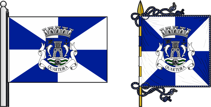 Bandeira e estandarte da freguesia de Quarteira - Quarteira civil parish, flag and banner Bandeira e estandarte da freguesia de Quarteira - Quarteira civil parish, flag and banner
