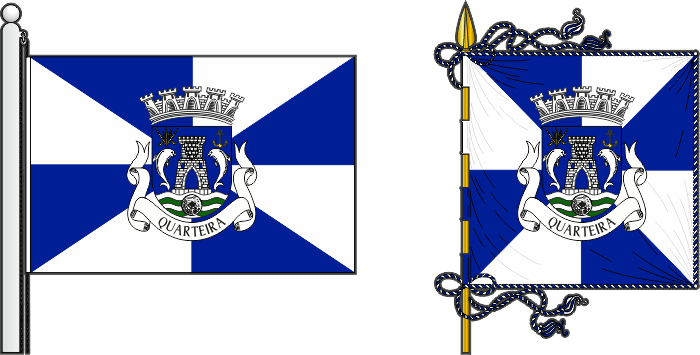 Bandeira e estandarte da freguesia de Quarteira - Quarteira civil parish, flag and banner Bandeira e estandarte da freguesia de Quarteira - Quarteira civil parish, flag and banner