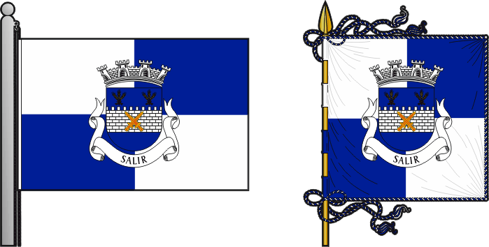 Bandeira e estandarte da freguesia de Salir - Salir civil parish, flag and banner Bandeira e estandarte da freguesia de Salir - Salir civil parish, flag and banner