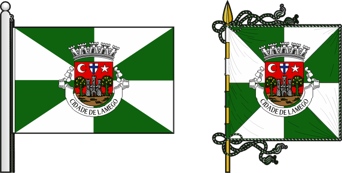 Bandeira e estandarte do município de Lamego - Lamego Municipality flag and banner