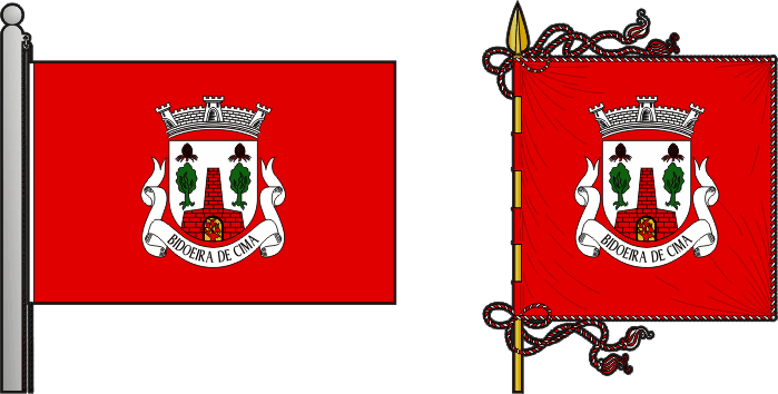 Bandeira e estandarte da freguesia de Bidoeira de Cima - Bidoeira de Cima civil parish, flag and banner