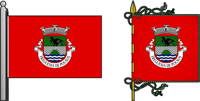 Bandeira e estandarte da antiga freguesia de Pousos - Pousos former civil parish, flag and banner Bandeira e estandarte da antiga freguesia de Pousos - Pousos former civil parish, flag and banner