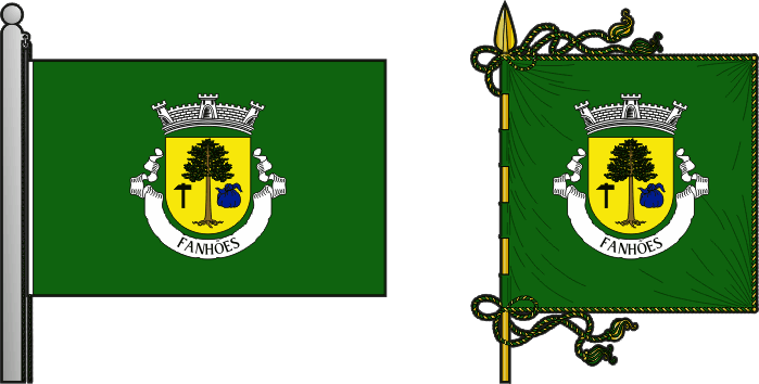 Bandeira e estandarte da freguesia de Fanhões - Fanhões civil parish, flag and banner