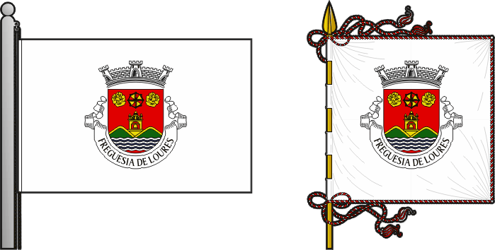 Bandeira e estandarte da freguesia de Loures - Loures civil parish, flag and banner