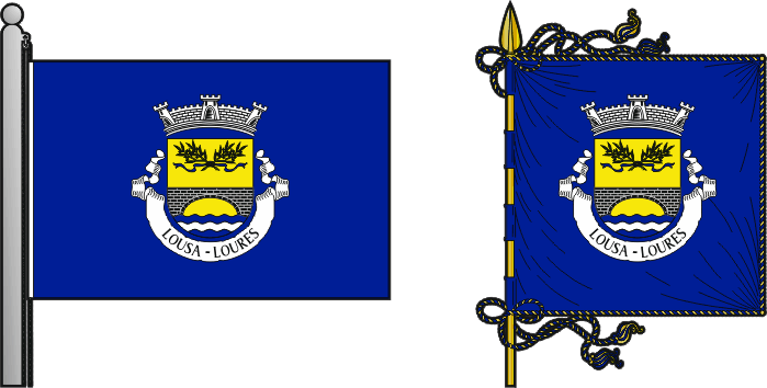 Bandeira e estandarte da freguesia de Lousa - Lousa civil parish, flag and banner