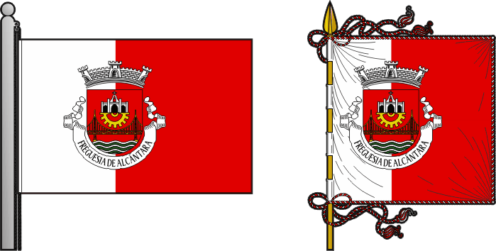 Bandeira e estandarte da freguesia de Alcântara - Alcântara civil parish, flag and banner
