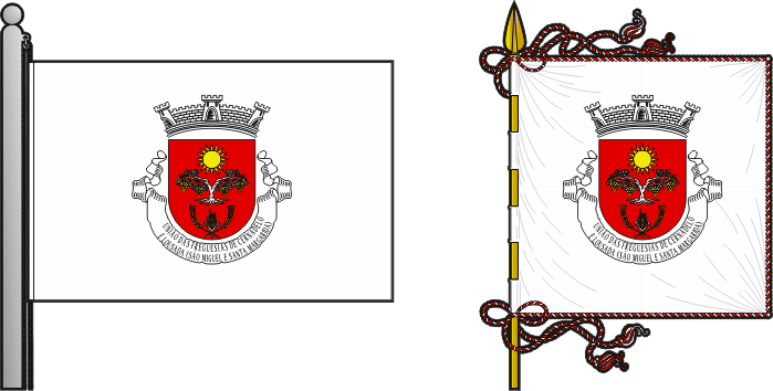 Bandeira e estandarte da União das freguesias de Cernadelo e Lousada (São Miguel e Santa Margarida) - Cernadelo and Lousada (São Miguel and Santa Margarida) civil parishes union flag and banner