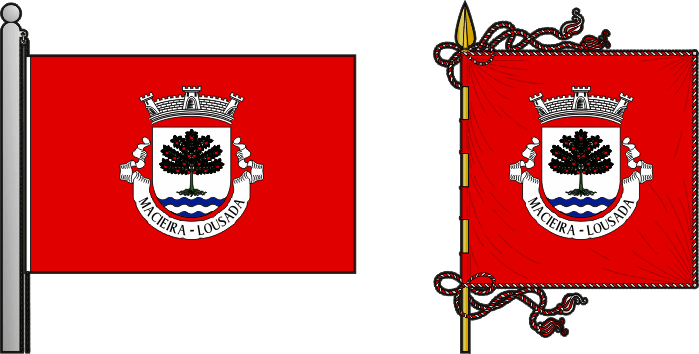Bandeira e estandarte da freguesia de Macieira - Macieira civil parish, flag and banner