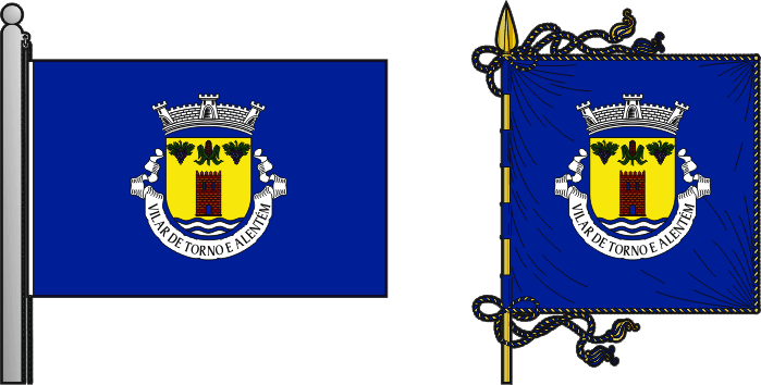 Bandeira e estandarte da freguesia de Vilar de Torno e Alentém - Vilar de Torno and Alentém civil parish, flag and banner