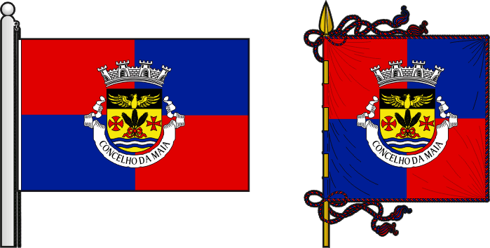 Bandeira e estandarte do Município da Maia - Maia municipal flag and banner
