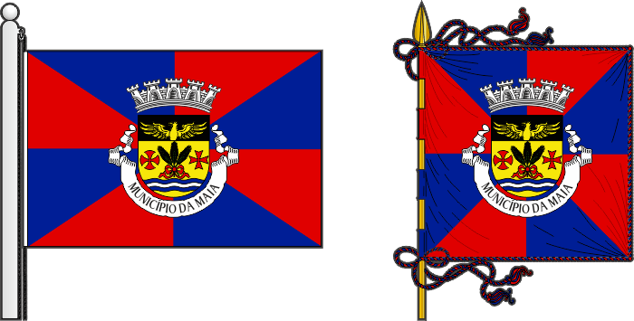 Bandeira e estandarte do Município da Maia - Maia municipal flag and banner