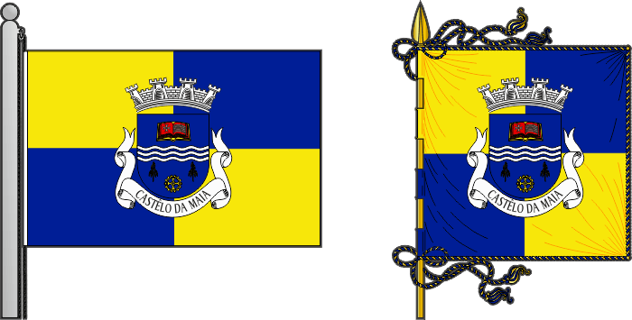 Bandeira e estandarte da Freguesia de Castêlo da Maia - Castêlo da Maia civil parish, flag and banner Bandeira e estandarte da Freguesia de Castêlo da Maia - Castêlo da Maia civil parish, flag and banner