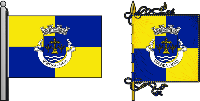 Bandeira e estandarte da freguesia de Moreira - Moreira civil parish, flag and banner