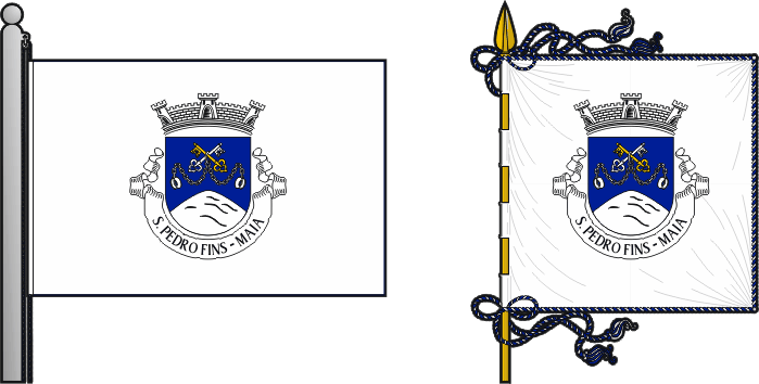 Bandeira e estandarte da freguesia de São Pedro Fins - São Pedro Fins civil parish, flag and banner