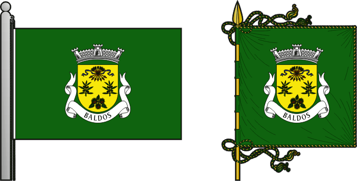 Bandeira e estandarte da freguesia de Baldos - Baldos civil parish, flag and banner
