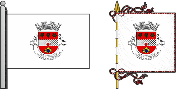 Bandeira e estandarte da União das freguesias de Pêra Velha, Aldeia de Nacomba e Ariz - Pêra Velha, Aldeia de Nacomba and Ariz civil parishes union flag and banner